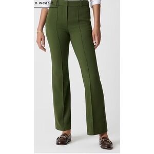 J.‎ Crew Colorblock Stitch Flare Pants Olive Green size 8 Petite New With Tags